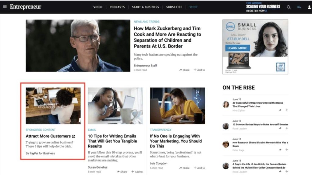 push ads vs native ads